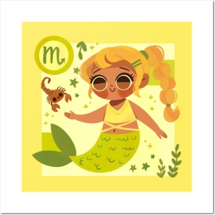 Scorpio Mermaid Posters and Art